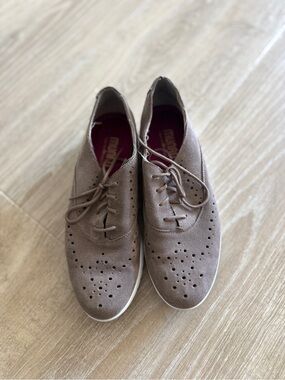 Munro Taupe Suede Lace-Up Sneakers